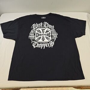 West Coast Choppers Mens T-Shirt Size 3XL Black With White Cross Modern